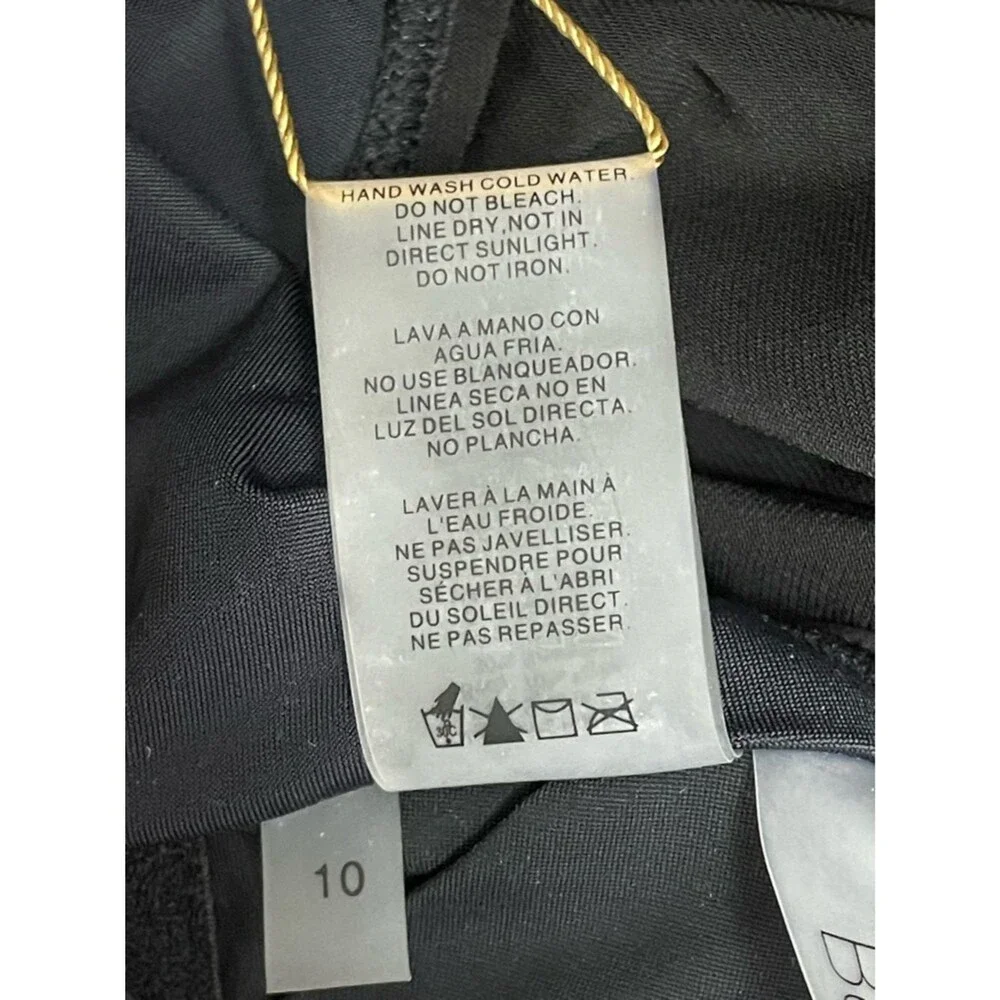 NWT Beyond Control Black One Piece Swimsuit Wrap Tie Grommet Detail Size 10